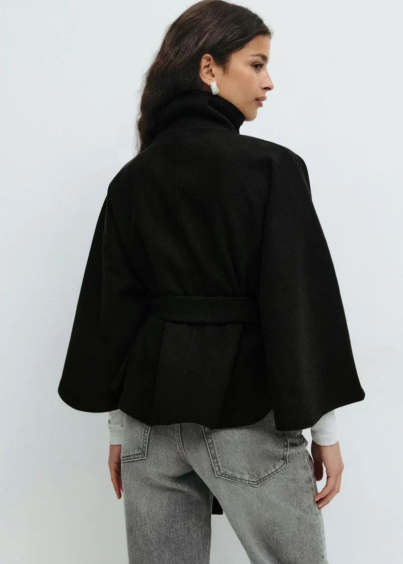 Irene Cape Coat, black, photo 3 #COLOR_4