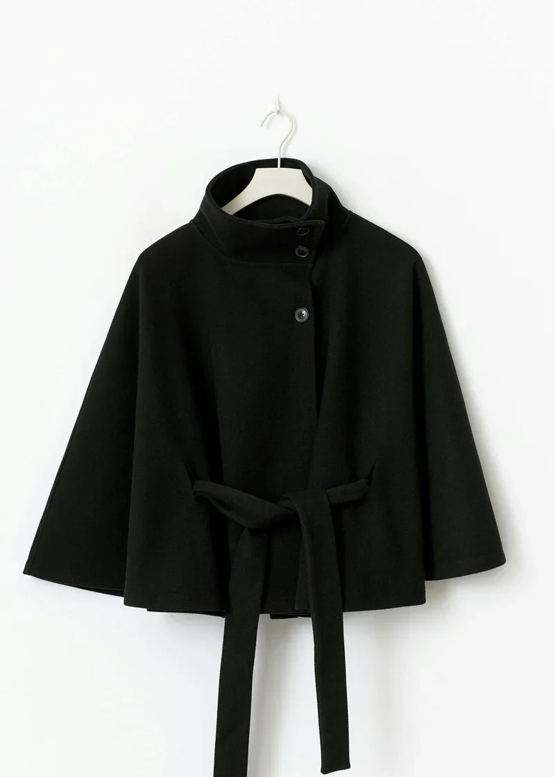 Irene Cape Coat, black, photo 4 #COLOR_4