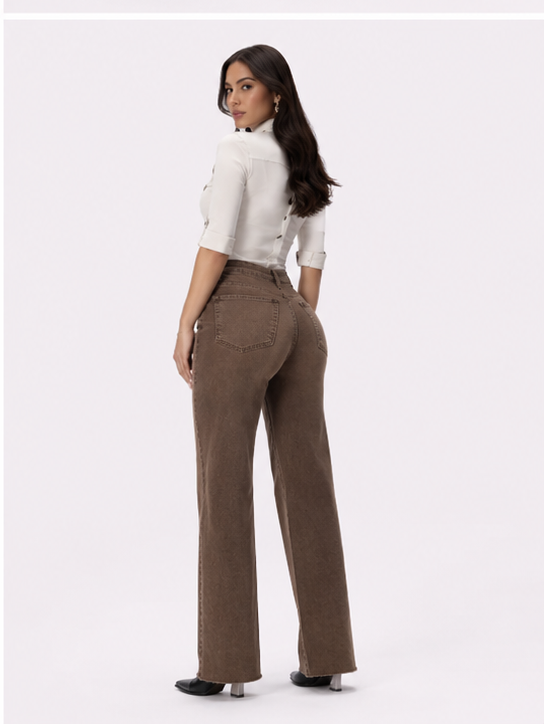 SculptFit™ High-Rise Wide-Leg Jeans